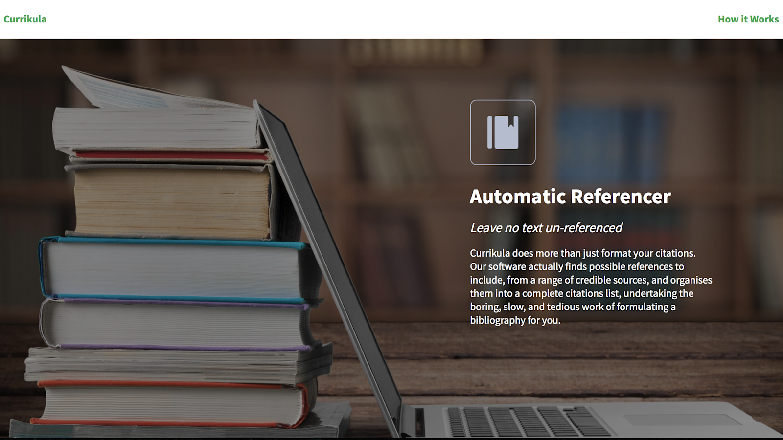 Screenshot of an early Currikula Landing page