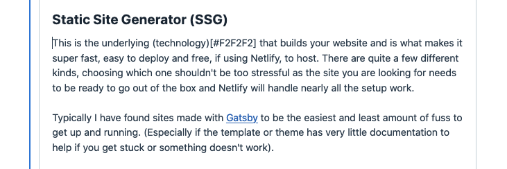 An example of how the Rich Text Colour functionality can be implemented