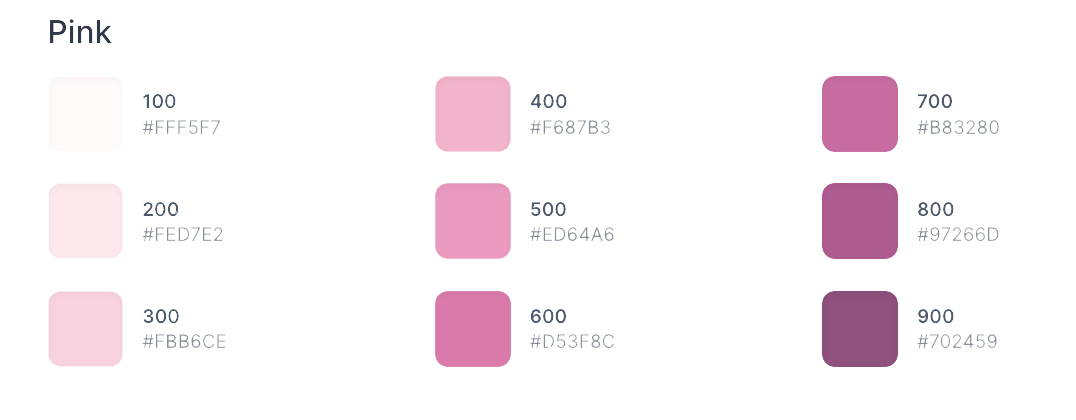 Tailwind Colour Palette Example